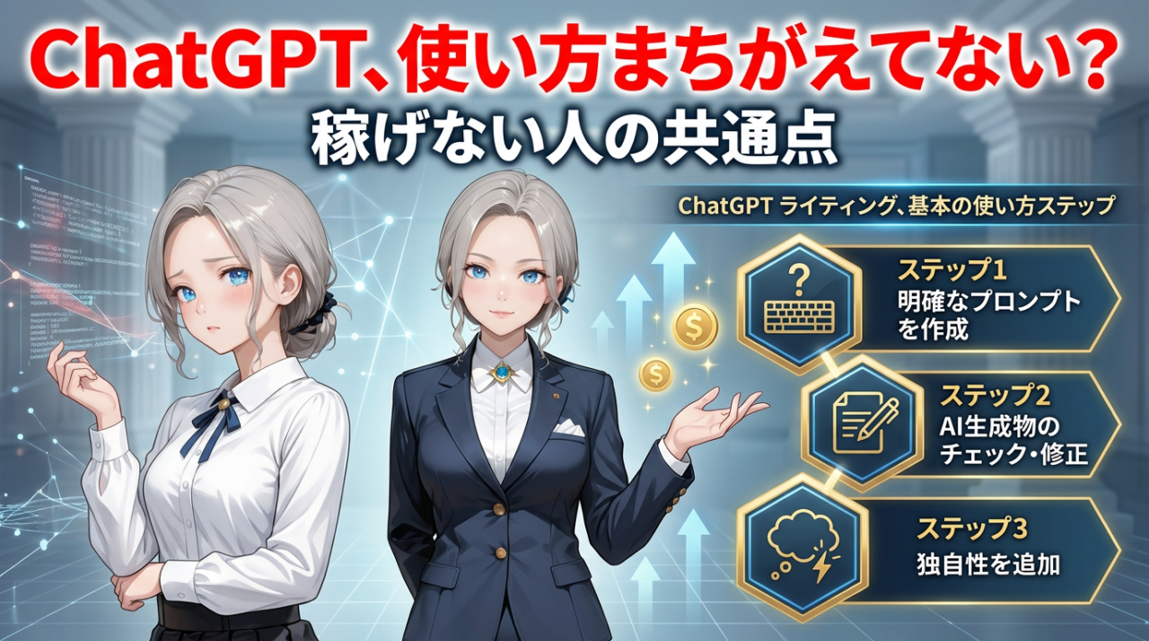 ChatGPTライティングで稼げない人がやっている3つの間違い【副業10年の失敗談】