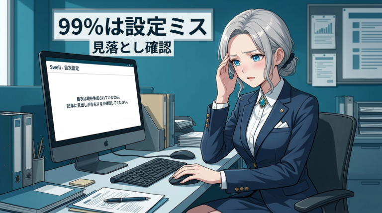 SWELL目次が突然消えた！表示されない3つの原因と直し方・対処法【2026年版】