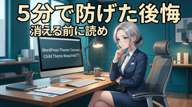 Cocoonの子テーマって必要？親との違いと「やらずに後悔した話」【2026年版】
